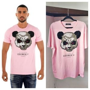 Avenue George V Paris Angry Panda Embellished Short Sleeve Tshirt